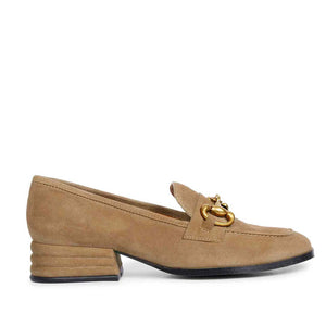 Saint Jenny Taupe Suede Leather Handcrafted Moccasins