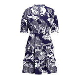 Saint Quinn Womens Blue Cotton Short Dress