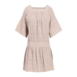 Saint Womens Ivory Printed Cotton Cambric Short Dress