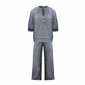 Saint Womens Grey Chambray Co-ord Set