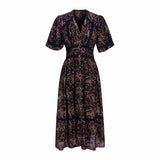 Saint Womens Onyx Printed Dobby Midi Dress