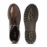 Saint Anastasia Brown Leather Lace Up High Ankle Boots