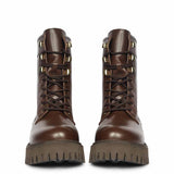 Saint Anastasia Brown Leather Lace Up High Ankle Boots