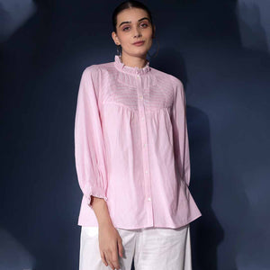 Saint Womens Blush Cotton Yarndyed Stripe Top