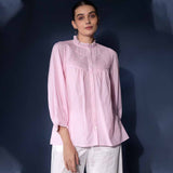 Saint Womens Blush Cotton Yarndyed Stripe Top