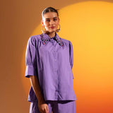 Saint Womens Amethyst Embellished Cotton Shirt