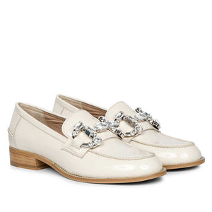 Saint Livia Off-White Leather Moccasins