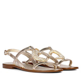 Saint Daisy Gold Leather Flat Sandal