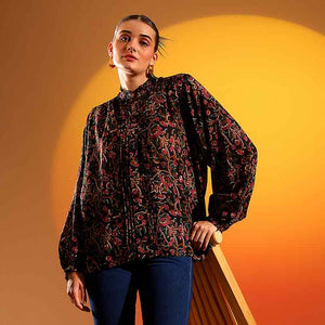 Saint Womens Onyx  Blossom Dobby Top