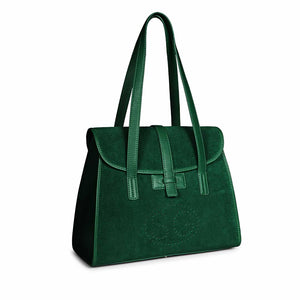 Verdeana Green Leather Tote Handbags