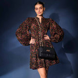 Saint Onyx Womens Flora Printed Dobby Short Dress