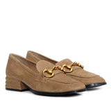 Saint Jenny Taupe Suede Leather Handcrafted Moccasins