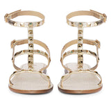 Saint Miriam Platin Leather Studded Sandals