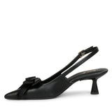 Saint Toria Black Bow Embellished Leather Pumps