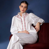 Saint Womens White Embroidered Cotton Shirt