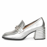 Saint Vera Gun Metallic Leather Handcrafted Moccasins