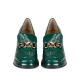 Saint Benoîte Green Patent Leather Handcrafted Moccasins