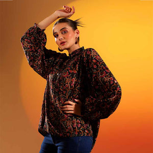 Saint Womens Onyx  Blossom Dobby Top