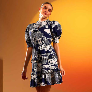 Saint Quinn Womens Blue Cotton Short Dress