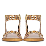 Saint Mia Beige Leather Studded Sandals