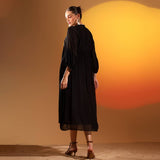 Saint Womens Charcoal Viscose Crepe Midi Dress