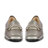Saint Jenny Gunmetal Leather Handcrafted Moccasins