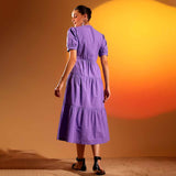 Saint Solid Iris Womens Cotton Midi Dress