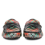 Saint Liana Multi Black Woven Leather Loafers