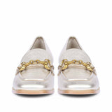 Saint Jenny Gold Leather Handcrafted Moccasins