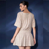 Saint Womens Ivory Printed Cotton Cambric Short Dress