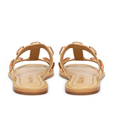Saint Celeste Pink Stones Embellished Natural Leather Flats