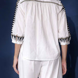 Saint Womens Solid White Cotton Trouser