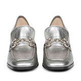 Saint Vera Gun Metallic Leather Handcrafted Moccasins