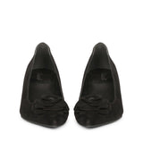 Saint Cora Black Rose Embellished Leather Pumps