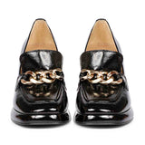 Saint Benoîte Black Patent Leather Handcrafted Moccasins