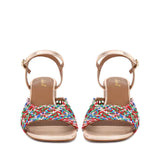Saint Felicia Multi Woven Metallic Leather Block Heels