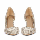 Saint Layla Beige Snake Print Leather Pumps