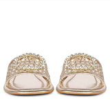 Saint Carly Gold Leather Flat Sandal