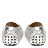 Saint Lucy Silver Woven Leather Loafers