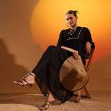 Saint Womens Charcoal Viscose Crepe Midi Dress