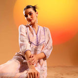 Saint Womens Lilac Marbel Dobby Maxi Dress