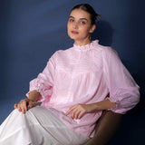 Saint Womens Blush Cotton Yarndyed Stripe Top