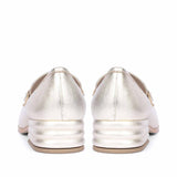 Saint Jenny Gold Leather Handcrafted Moccasins