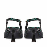 Saint Josie Green Snake Print Leather Pumps