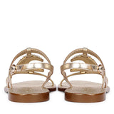 Saint Daisy Gold Leather Flat Sandal