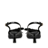 Saint Toria Black Bow Embellished Leather Pumps