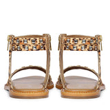 Saint Mia Beige Leather Studded Sandals