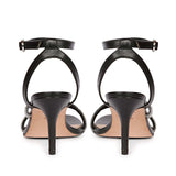 Saint Katie Silver Strass Adorned Black Stilettos