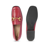 Saint Jenny Cherry Leather Handcrafted Moccasins