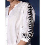 Saint Womens White Embroidered Cotton Shirt